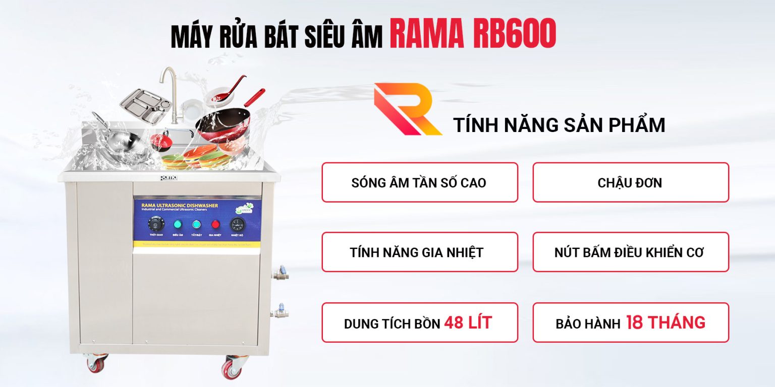 Giới thiệu máy rửa bát bằng sóng siêu âm Rama RB600