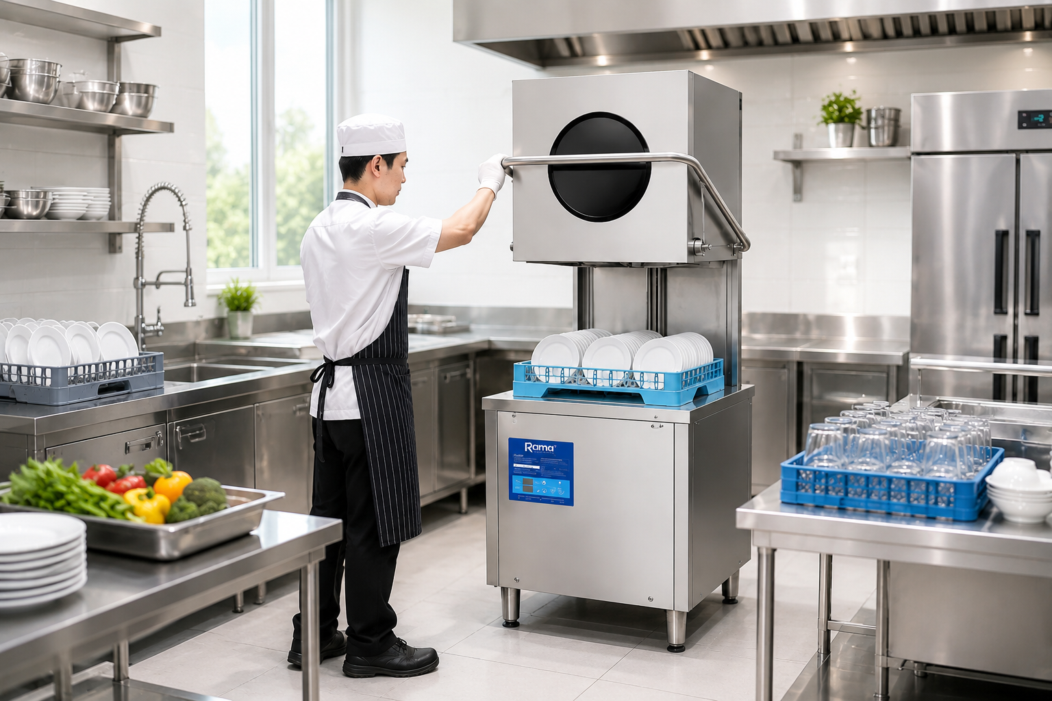 Thiết kế nhỏ gọn máy rửa bát công nghiệp Rama RC - 15000